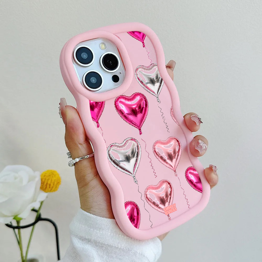 Foil Heart Balloon Repeat Wavy iPhone Case – product view 6