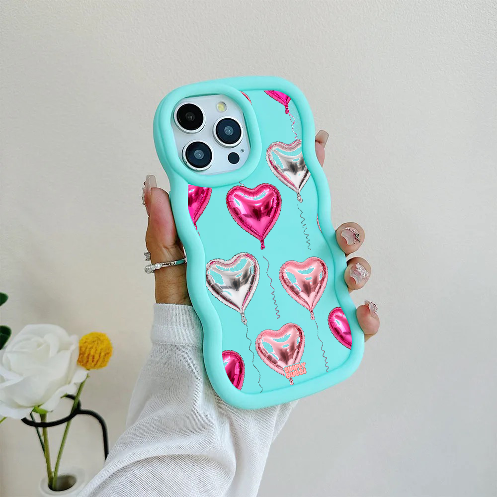 Foil Heart Balloon Repeat Wavy iPhone Case – product view 7