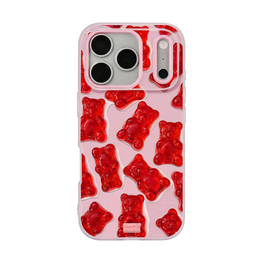 Red Jelly Gummy Bear Repeat Pop iPhone Case – Blush color