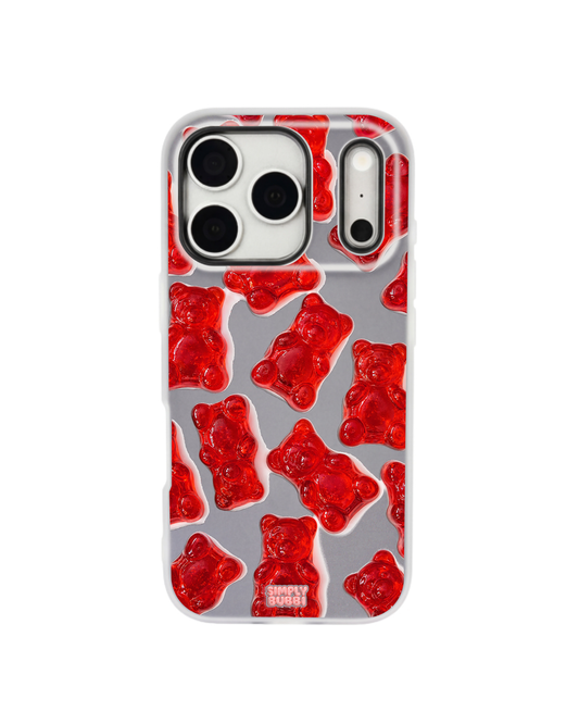 Red Jelly Gummy Bear Repeat Pop iPhone Case – Gray color