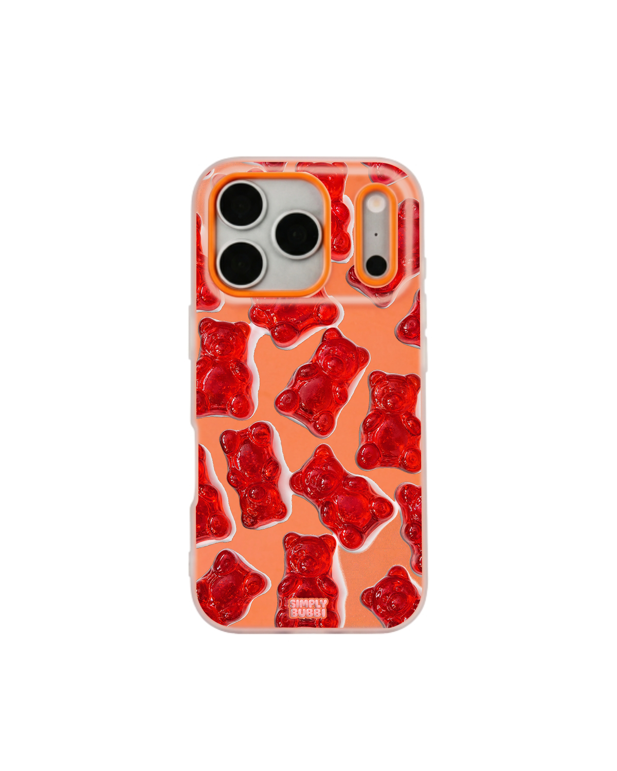 Red Jelly Gummy Bear Repeat Pop iPhone Case – Orange color