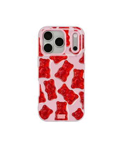 Red Jelly Gummy Bear Repeat Pop iPhone Case – Pink