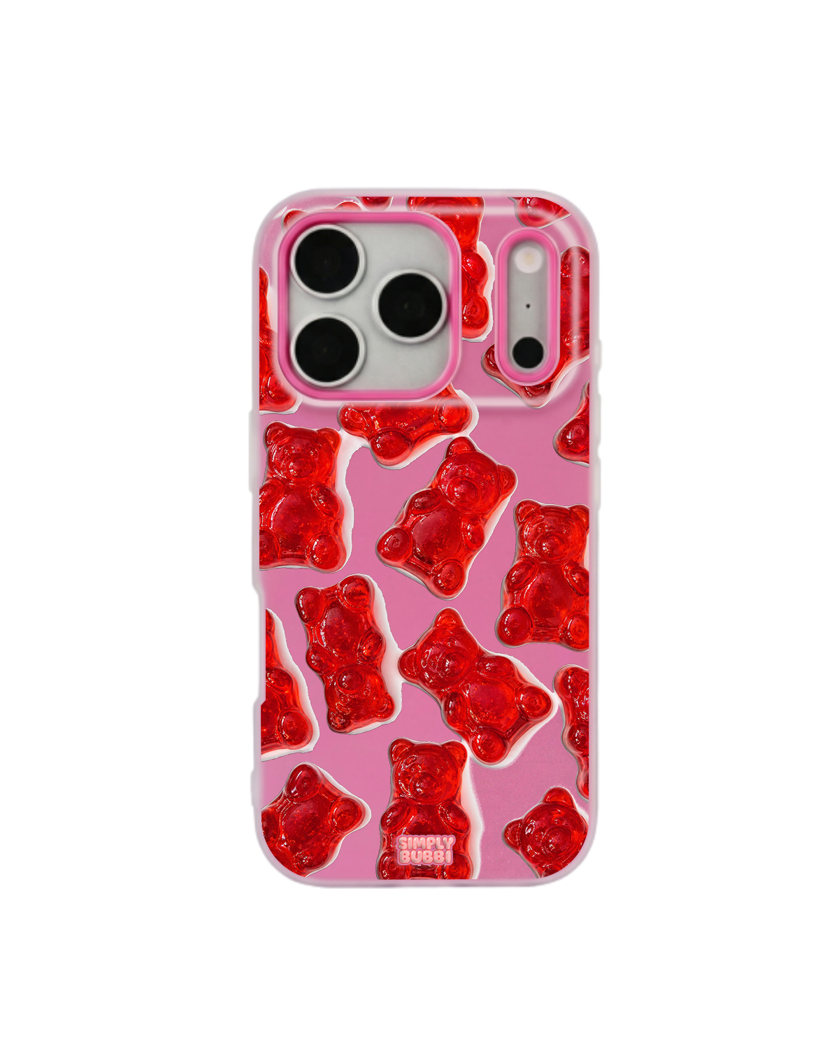 Red Jelly Gummy Bear Repeat Pop iPhone Case – Hot Pink color