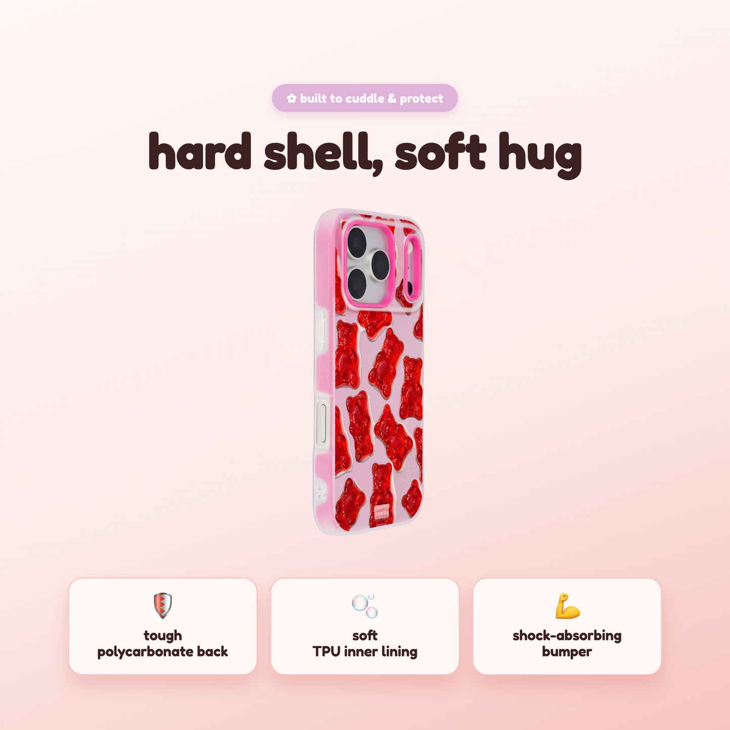 Red Jelly Gummy Bear Repeat Pop iPhone Case – product view 2