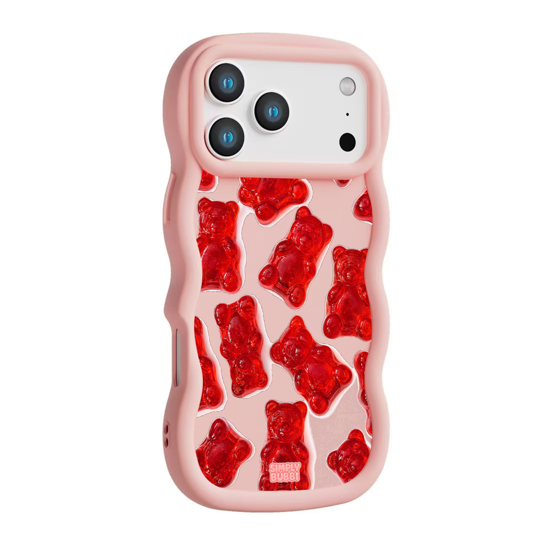 Red Jelly Gummy Bear Repeat Wavy iPhone Case – product view 9