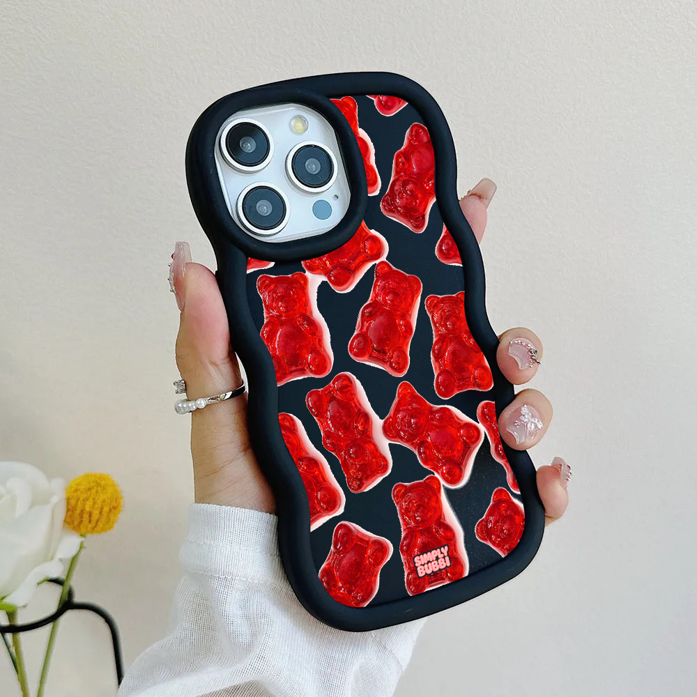 Red Jelly Gummy Bear Repeat Wavy iPhone Case – product view 5