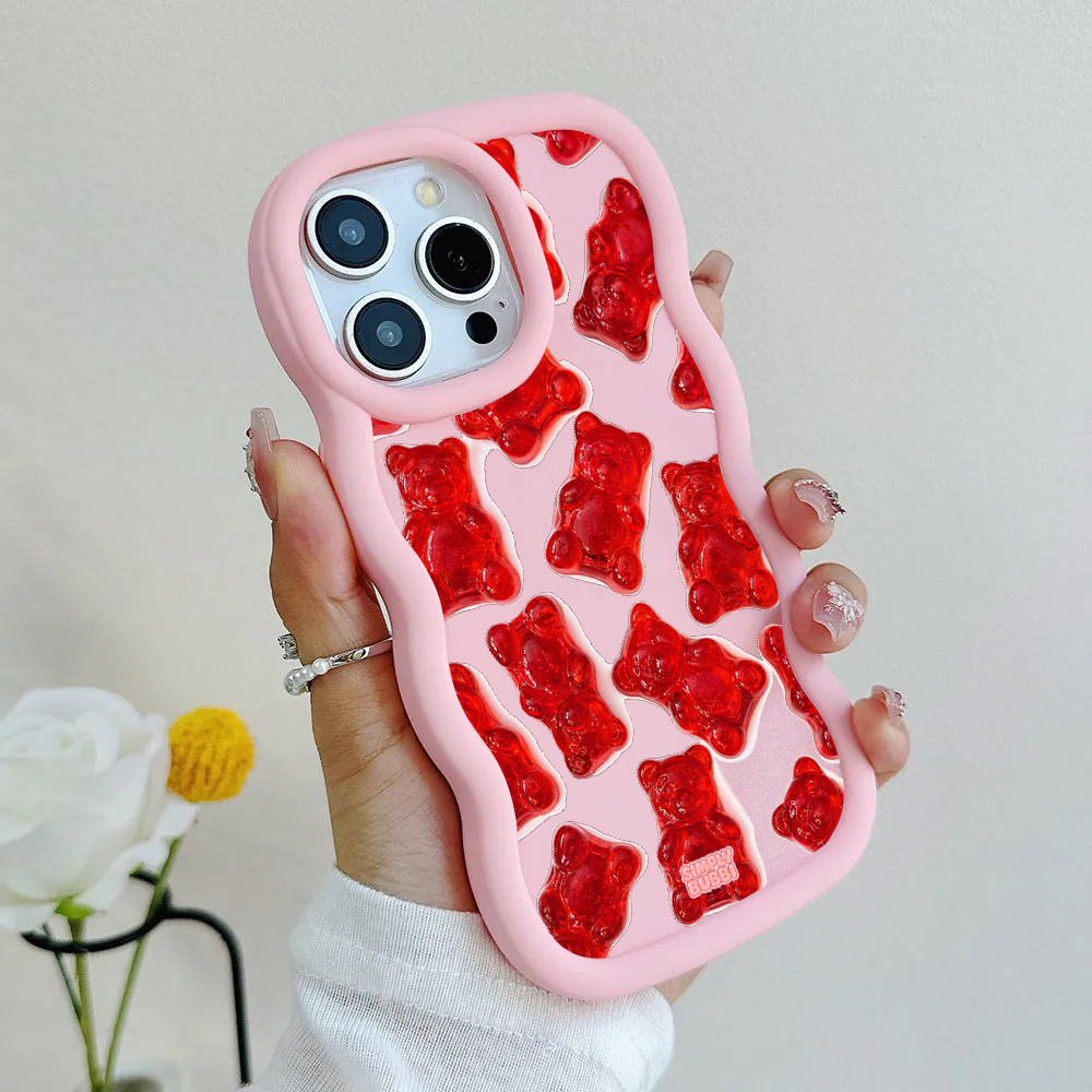 Red Jelly Gummy Bear Repeat Wavy iPhone Case – product view 6
