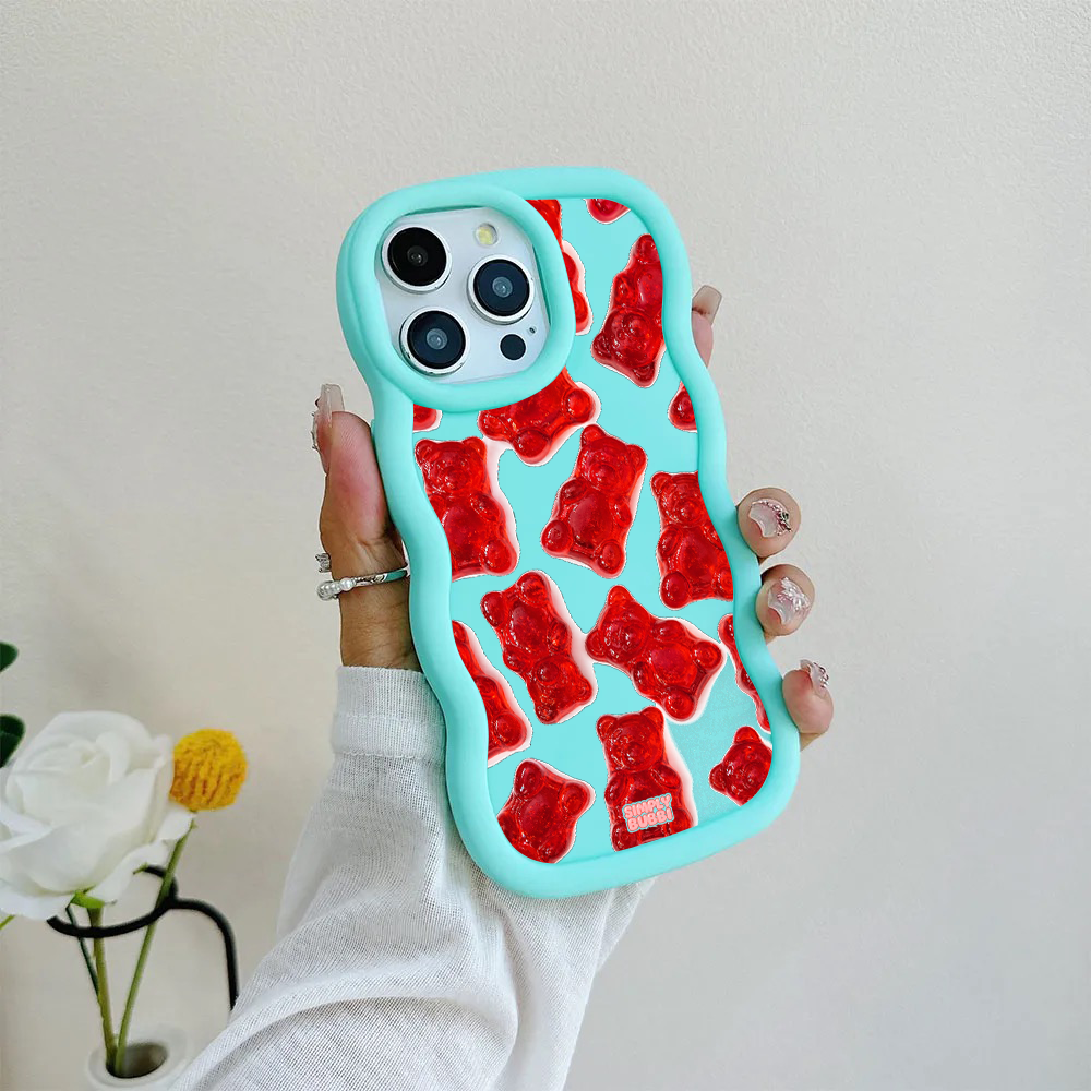 Red Jelly Gummy Bear Repeat Wavy iPhone Case – product view 7