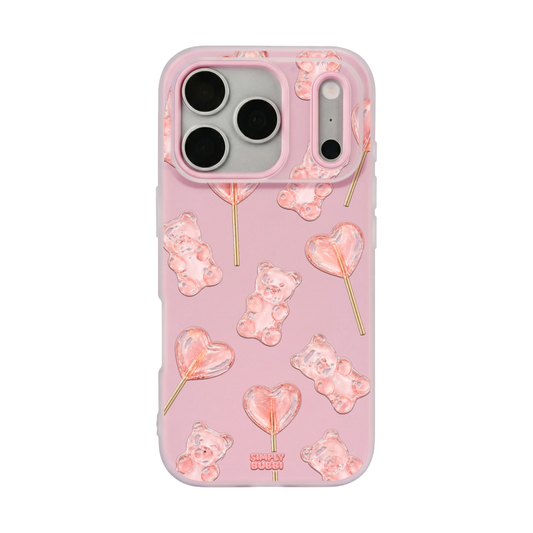 Blush Gummy Bear Heart Lollipop Repeat Pop iPhone Case – Blush color