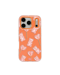 Blush Gummy Bear Heart Lollipop Repeat Pop iPhone Case – Orange