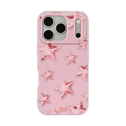 Rose Sequin Star Repeat Pop iPhone Case – Blush color