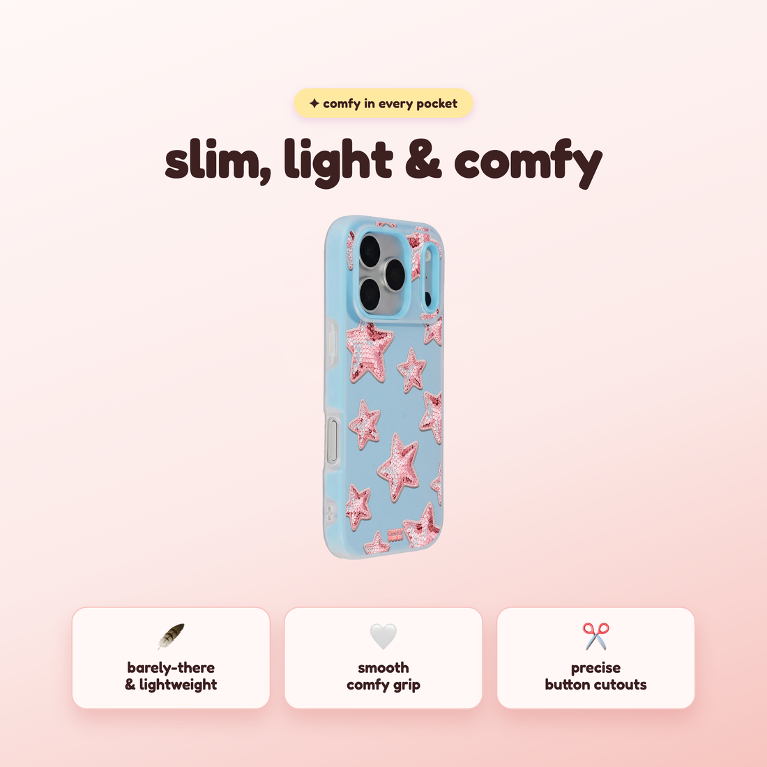 Rose Sequin Star Repeat Pop iPhone Case