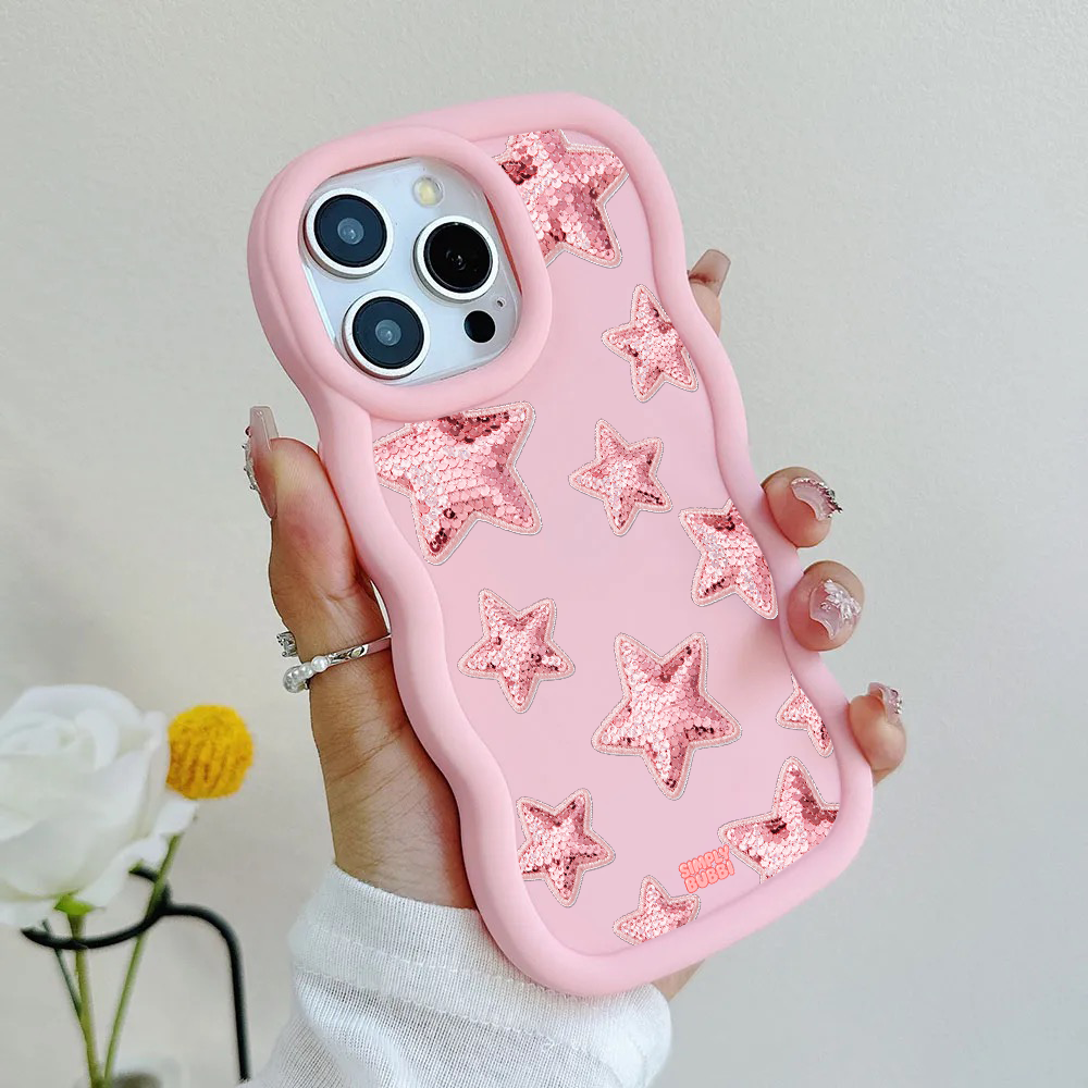 Rose Sequin Star Repeat Wavy iPhone Case – product view 6