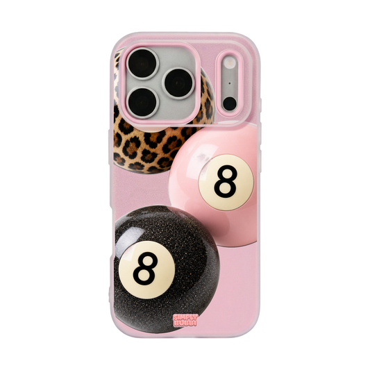 Leopard Blush Glitter 8 Balls Pop iPhone Case – Blush color