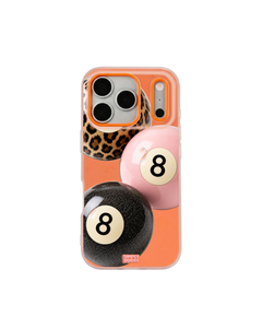 Leopard Blush Glitter 8 Balls Pop iPhone Case – Orange