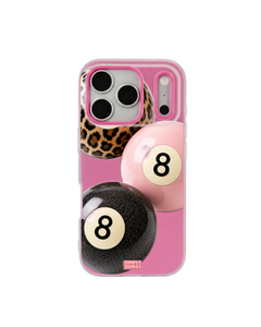 Leopard Blush Glitter 8 Balls Pop iPhone Case – Hot Pink