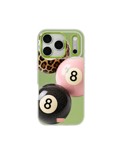 Leopard Blush Glitter 8 Balls Pop iPhone Case – Lime