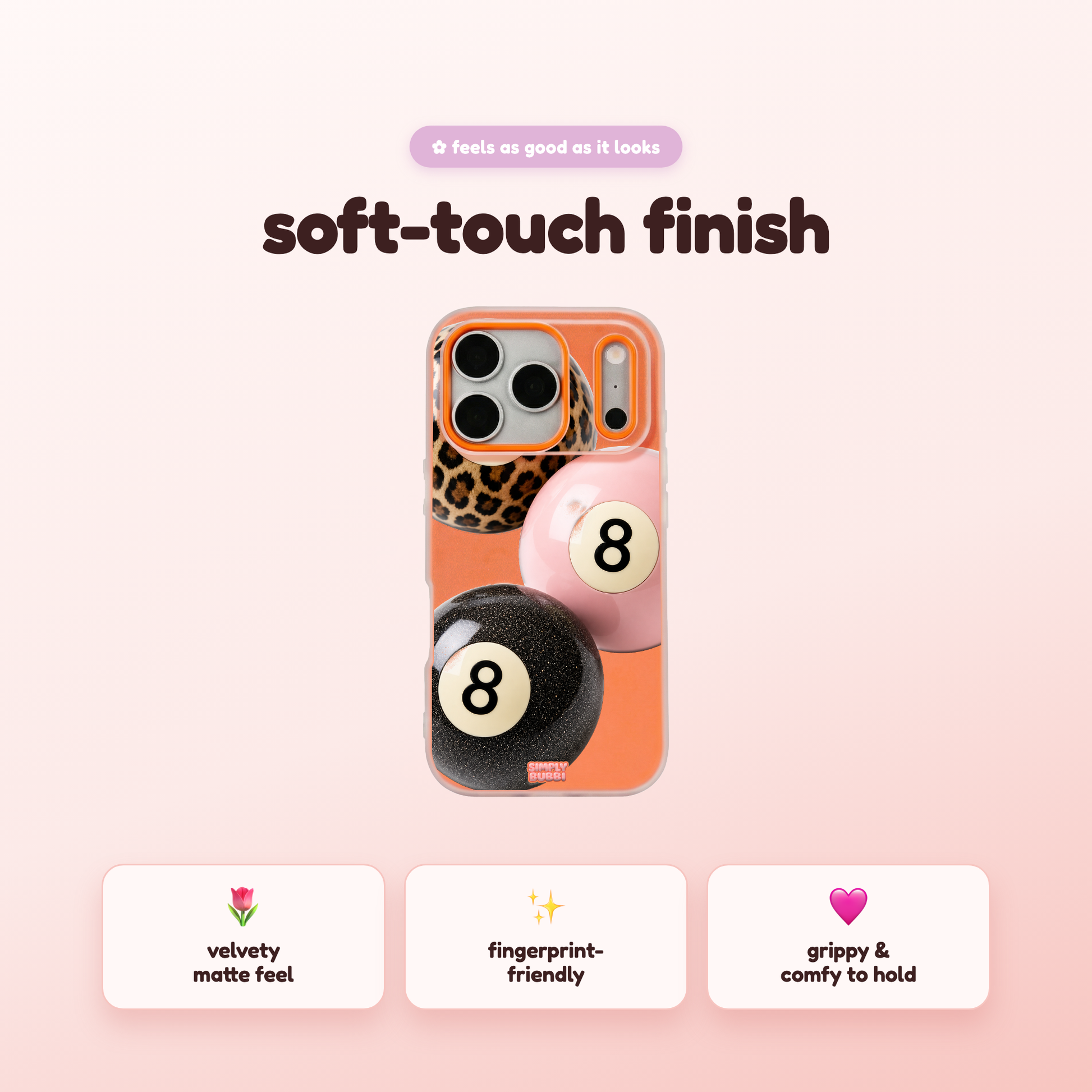 Leopard Blush Glitter 8 Balls Pop iPhone Case – product view 5