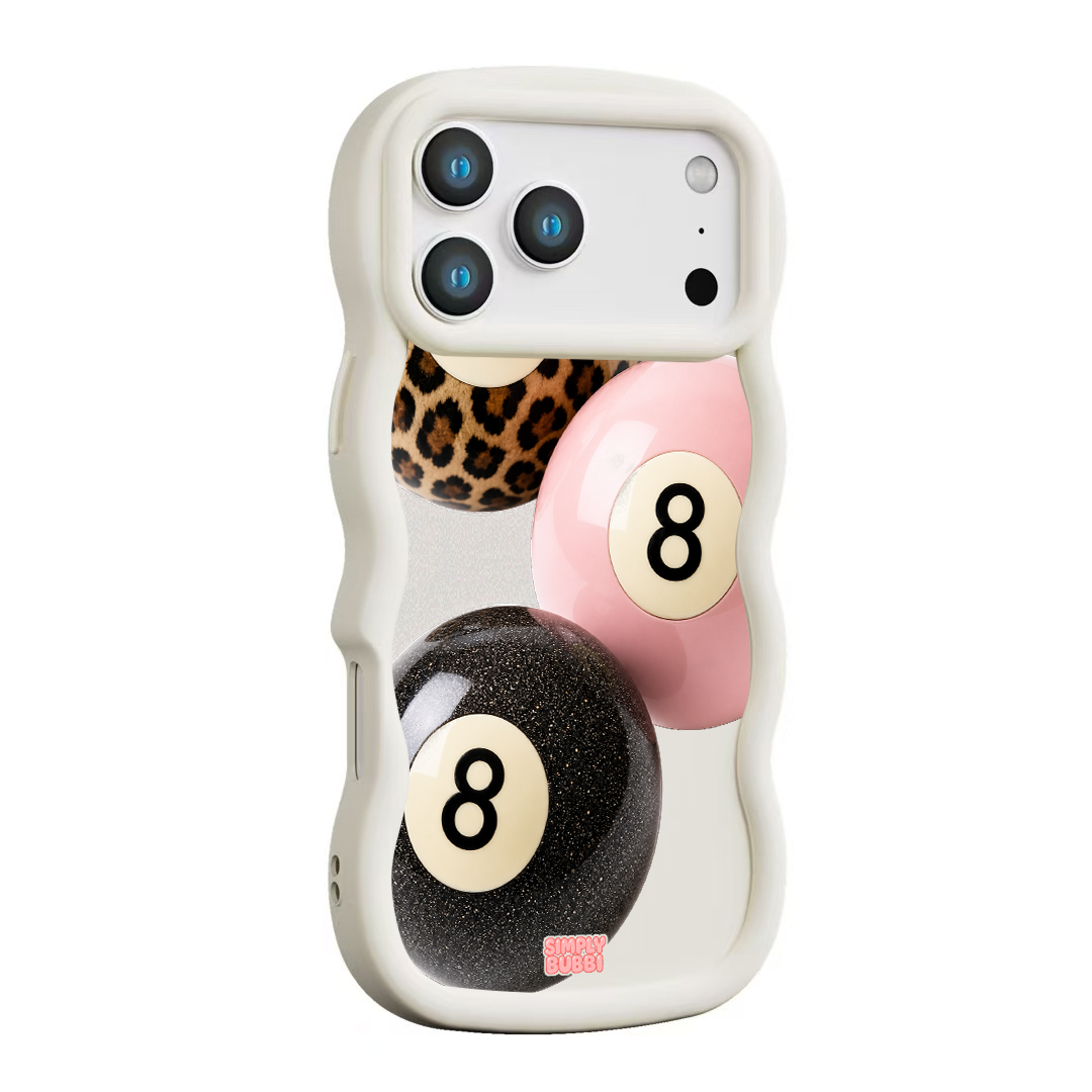 Leopard Blush Glitter 8 Balls Wavy iPhone Case – product view 11