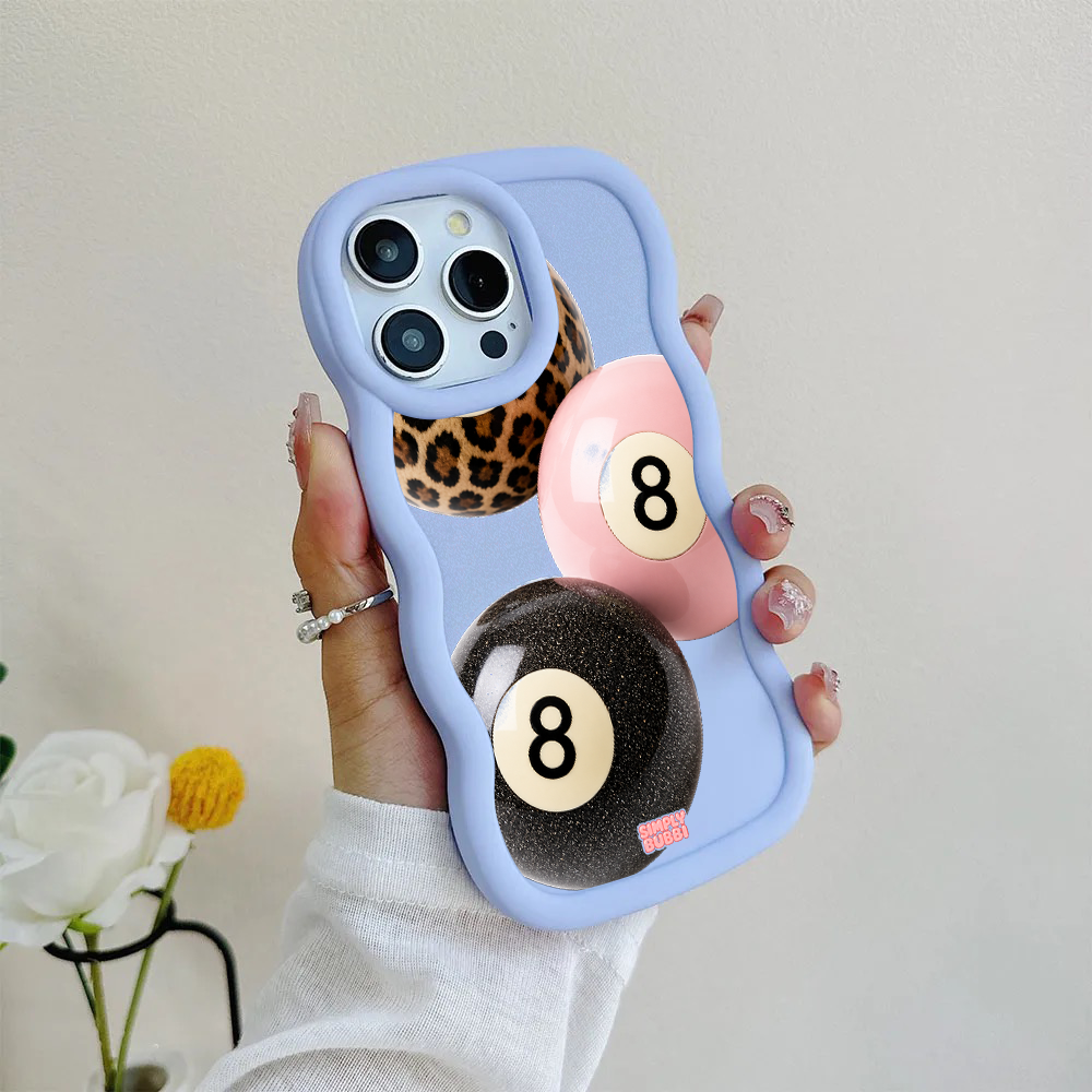 Leopard Blush Glitter 8 Balls Wavy iPhone Case – product view 8