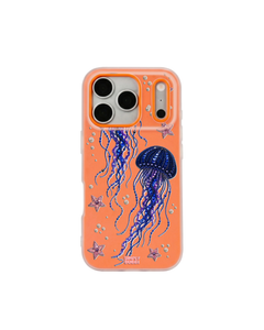 Beadwork Jellyfish Sequin Stars Pop iPhone Case – Orange