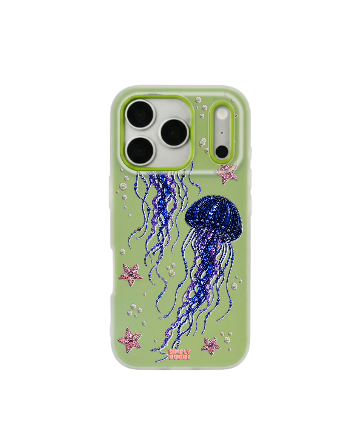 Beadwork Jellyfish Sequin Stars Pop iPhone Case