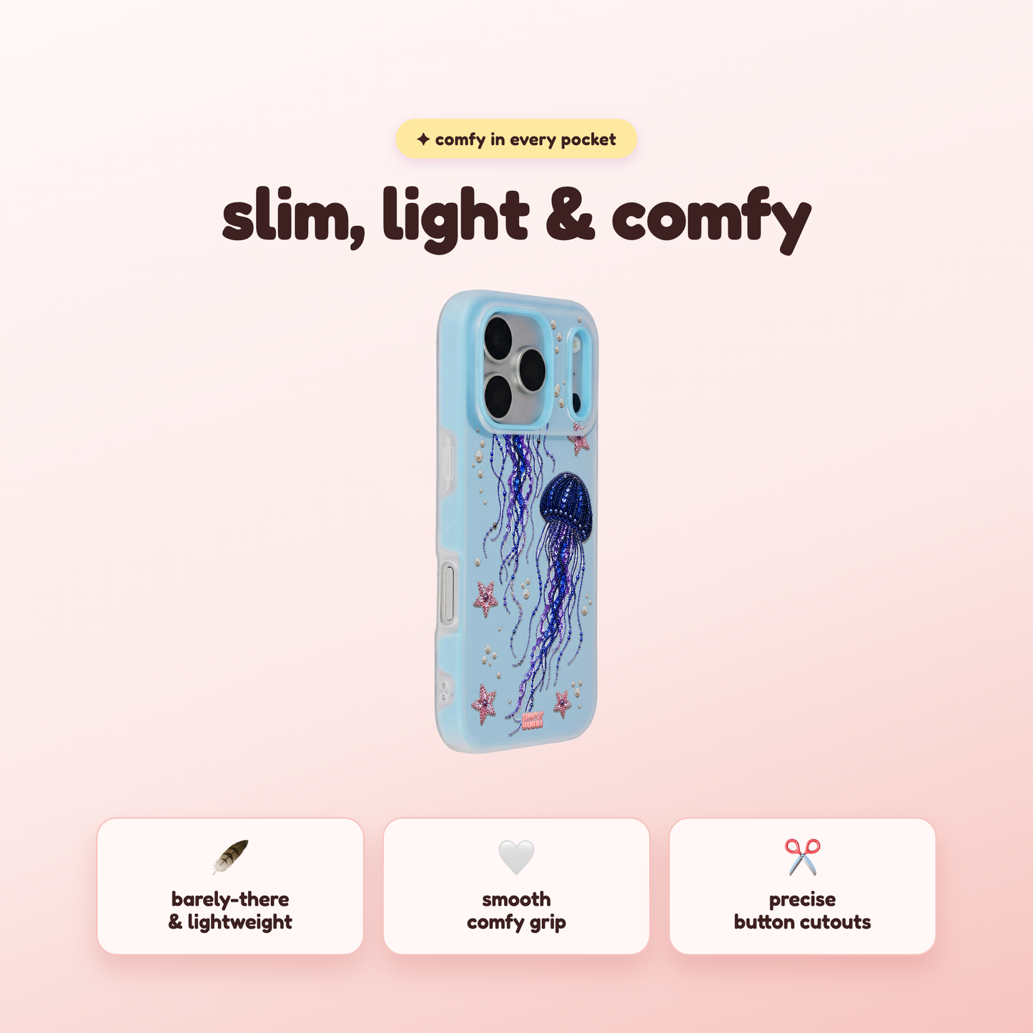 Beadwork Jellyfish Sequin Stars Pop iPhone Case – product view 4