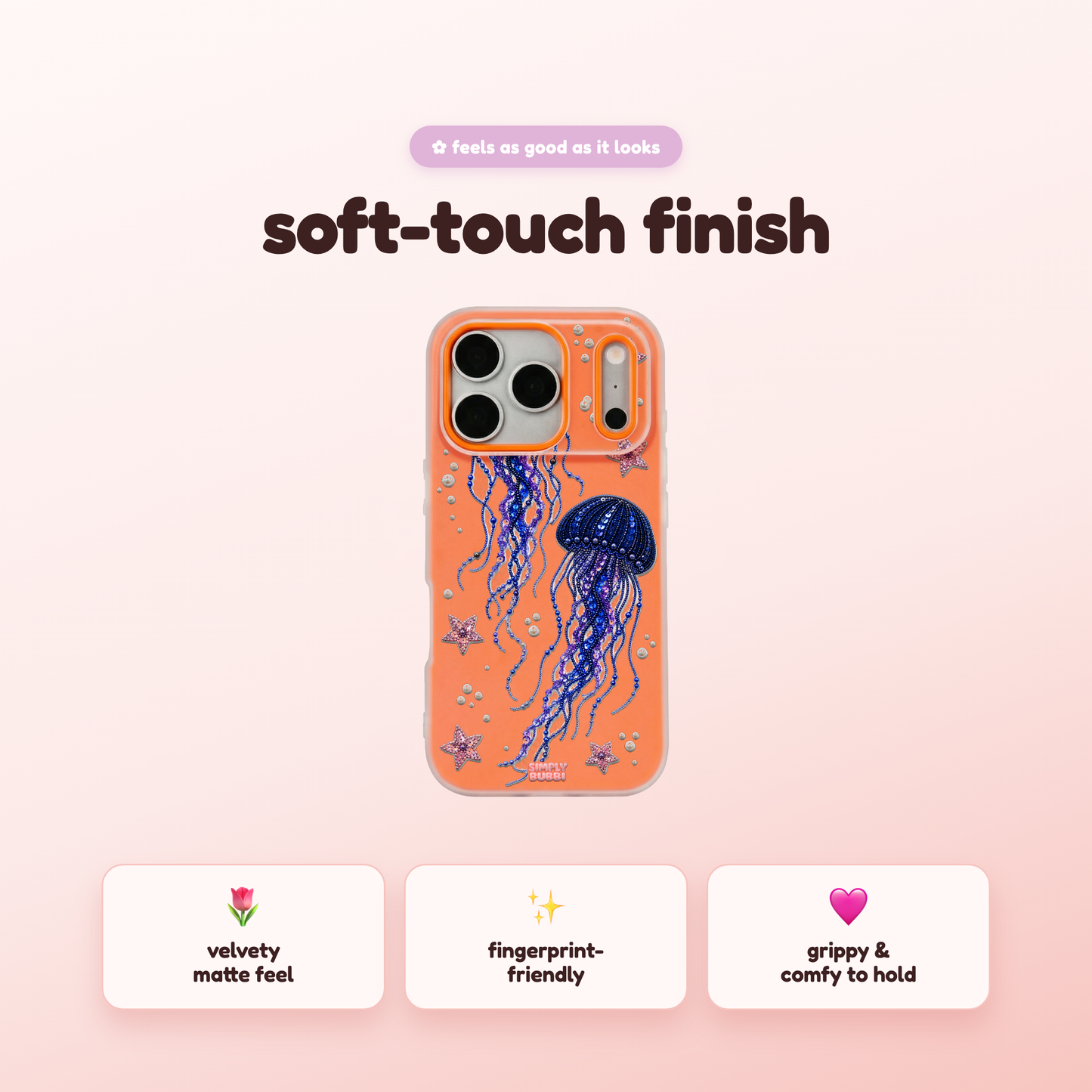 Beadwork Jellyfish Sequin Stars Pop iPhone Case – product view 5