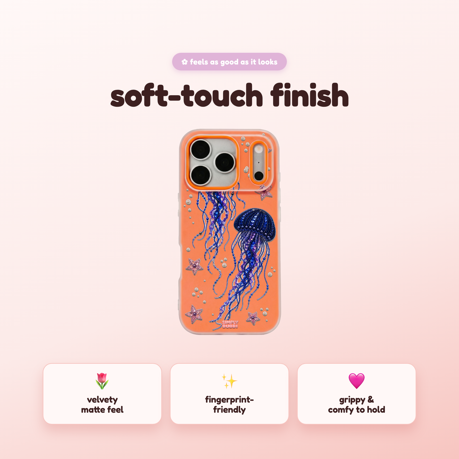 Beadwork Jellyfish Sequin Stars Pop iPhone Case – product view 5