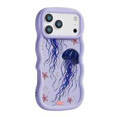 Beadwork Jellyfish Sequin Stars Wavy iPhone Case – Lilac