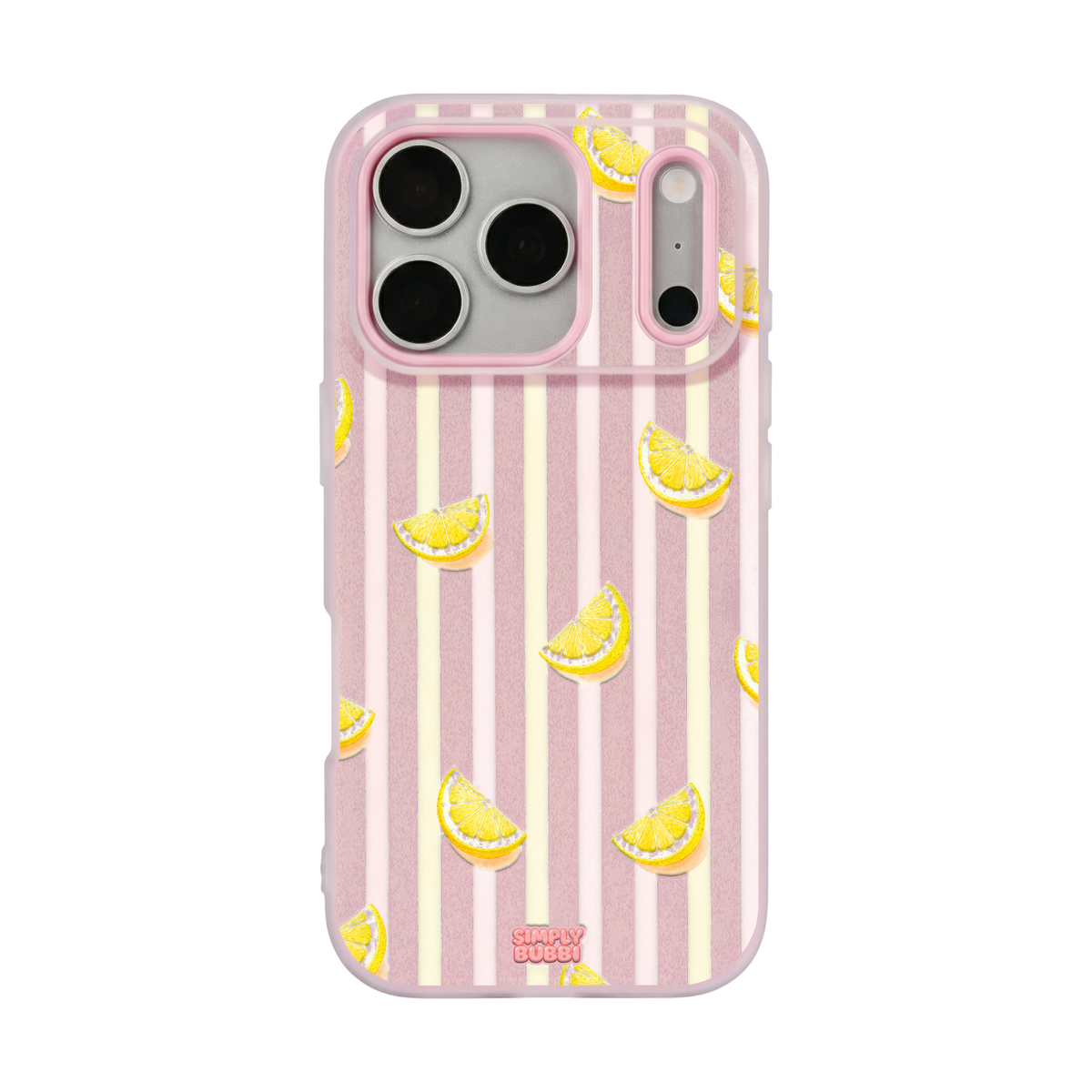 Lemon Stripes Pop iPhone Case – Blush color