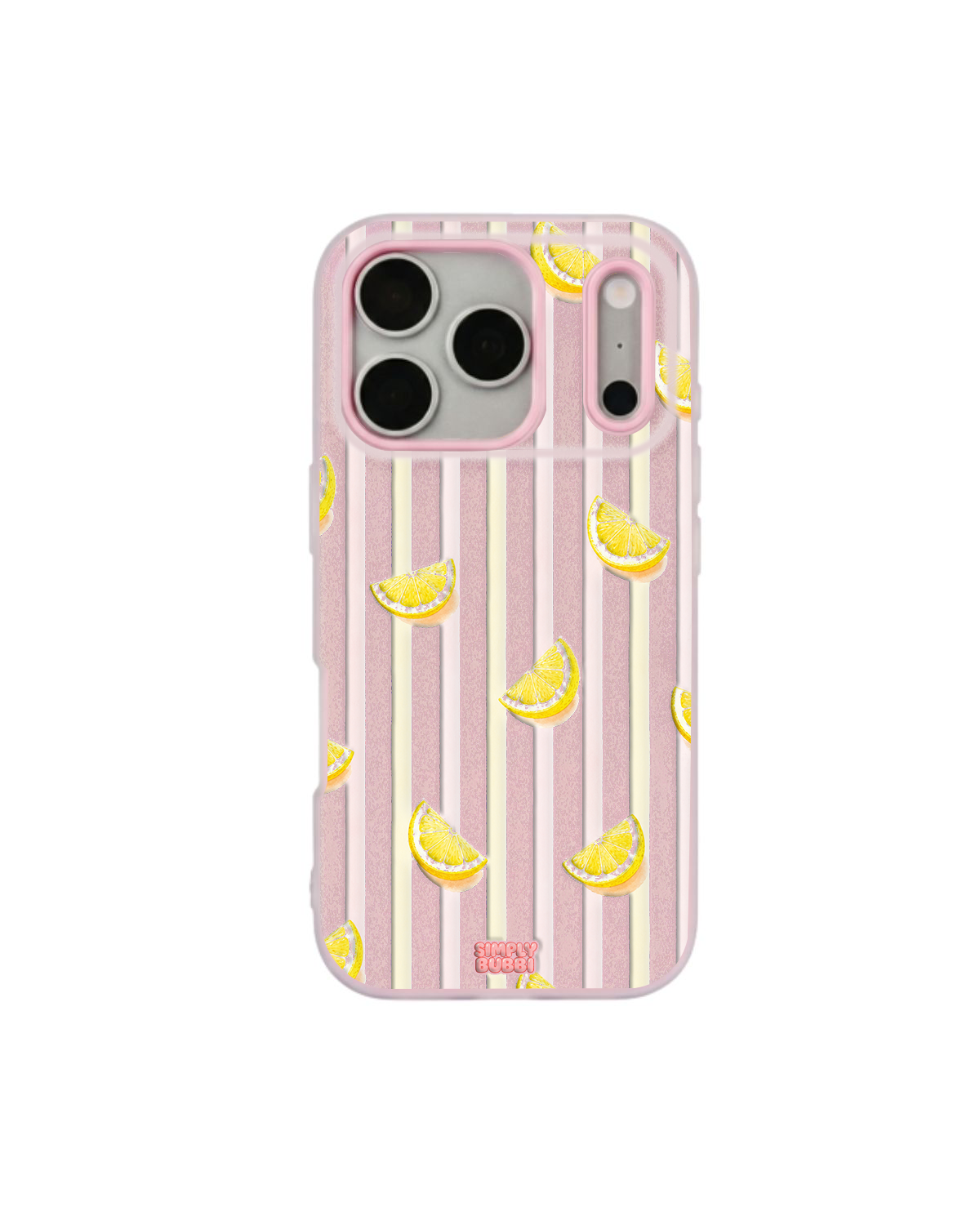 Lemon Stripes Pop iPhone Case – Pink color