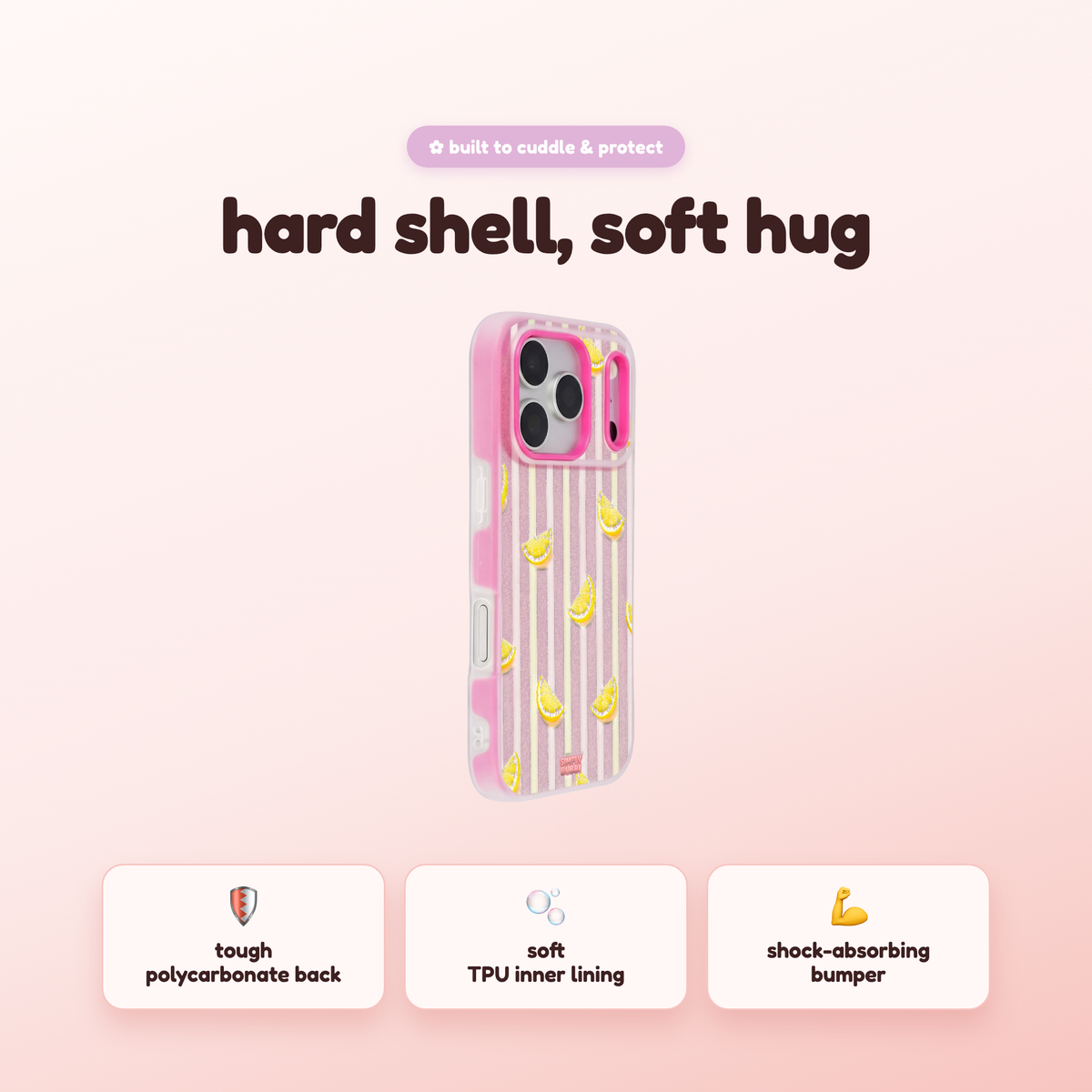 Lemon Stripes Pop iPhone Case – product view 2