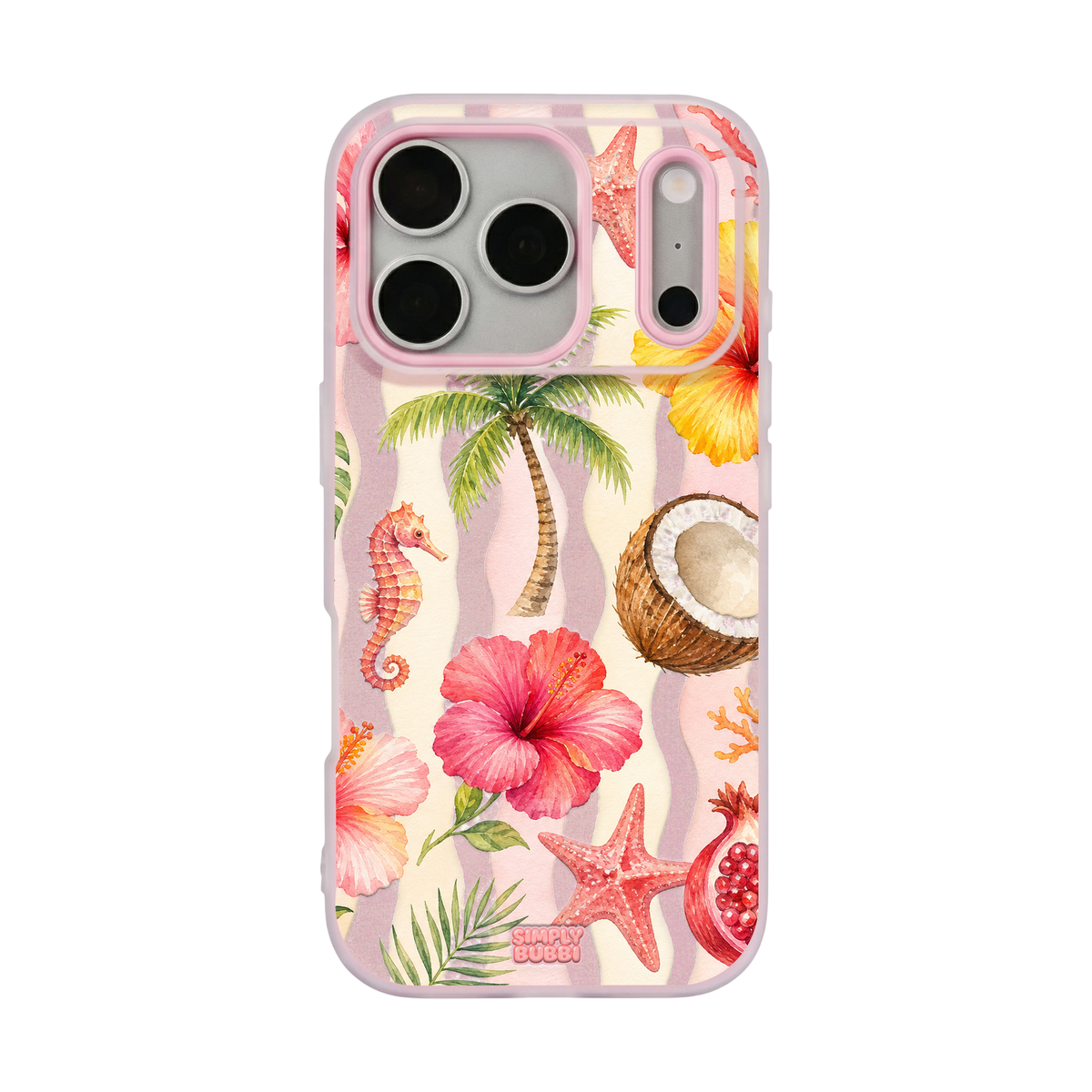 Tropical Waves Pop iPhone Case – Blush color