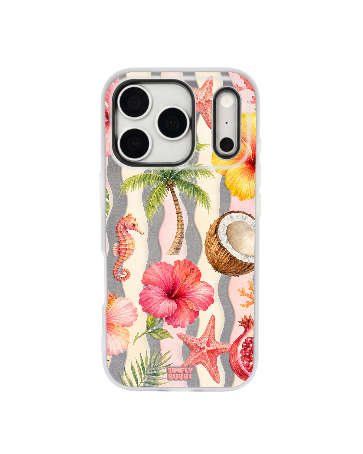 Tropical Waves Pop iPhone Case – Gray color
