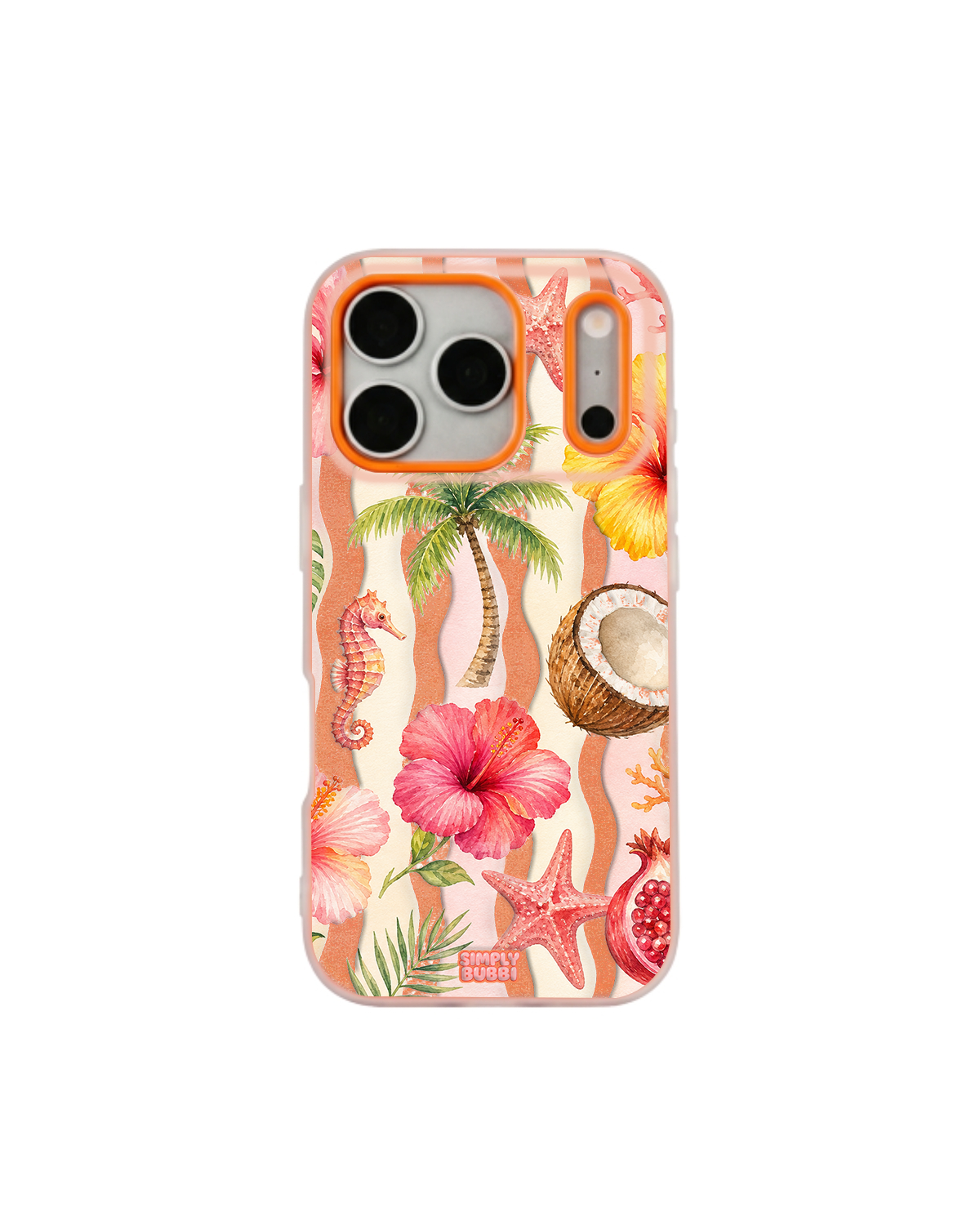 Tropical Waves Pop iPhone Case – Orange color