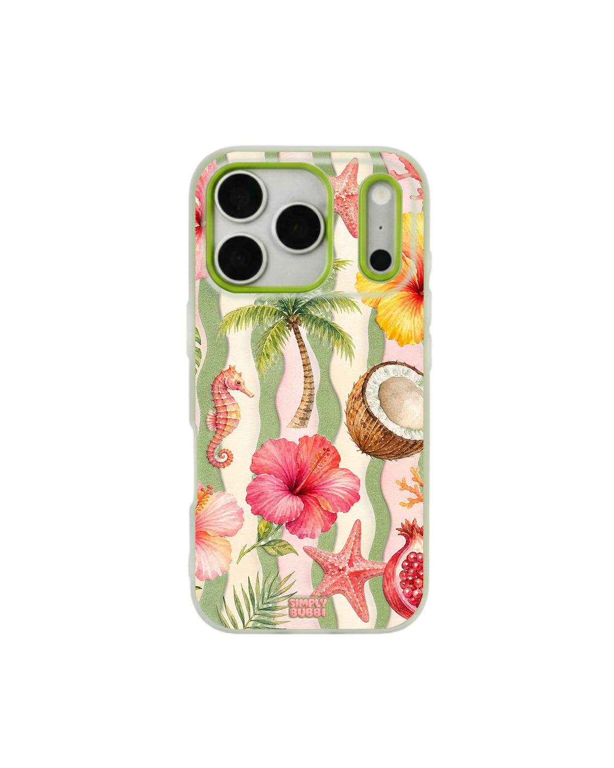 Tropical Waves Pop iPhone Case – Lime color