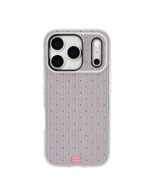 Stripe Hearts Pop iPhone Case – Gray color