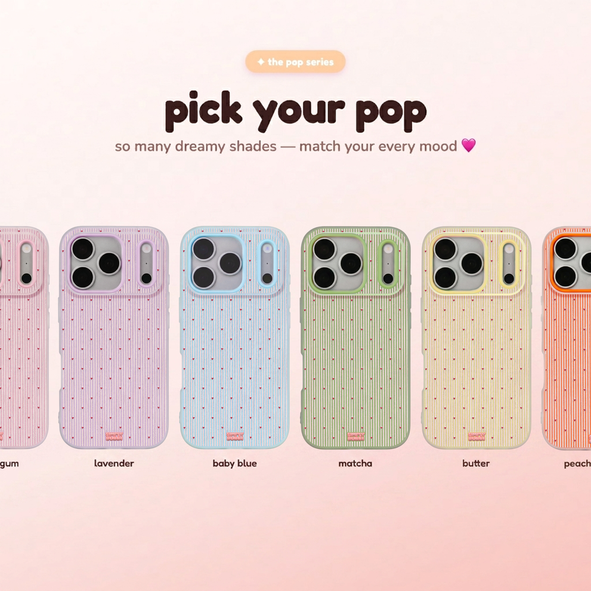 Stripe Hearts Pop iPhone Case – product view 1