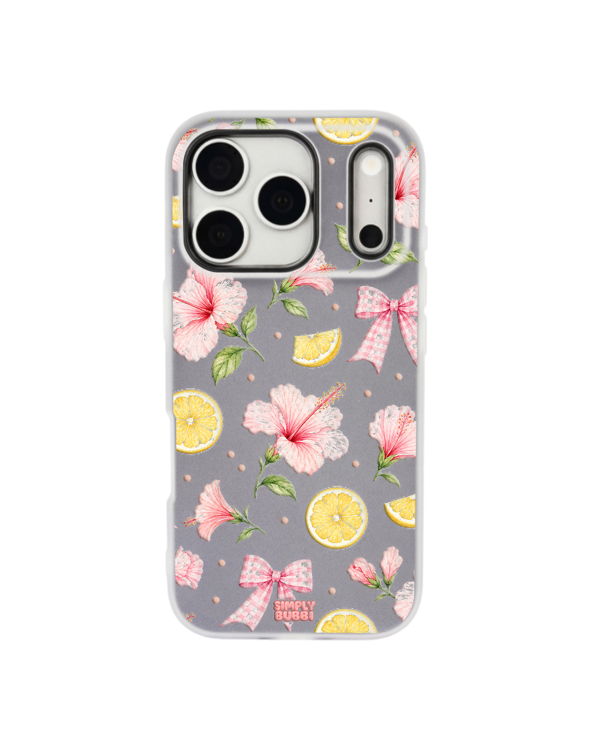 Tropical Gingham Pop iPhone Case – Gray color