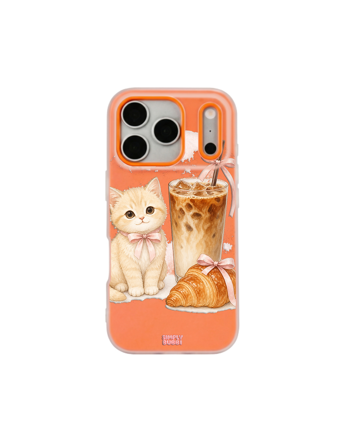 Cafe Kitten Pop iPhone Case – Orange color