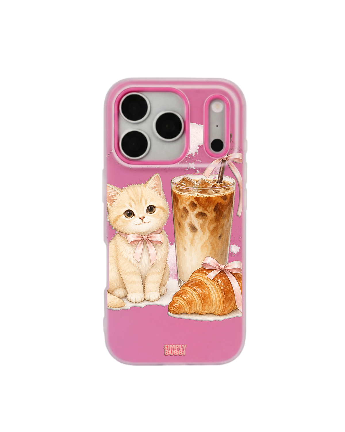 Cafe Kitten Pop iPhone Case – Hot Pink color