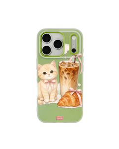 Cafe Kitten Pop iPhone Case – Lime