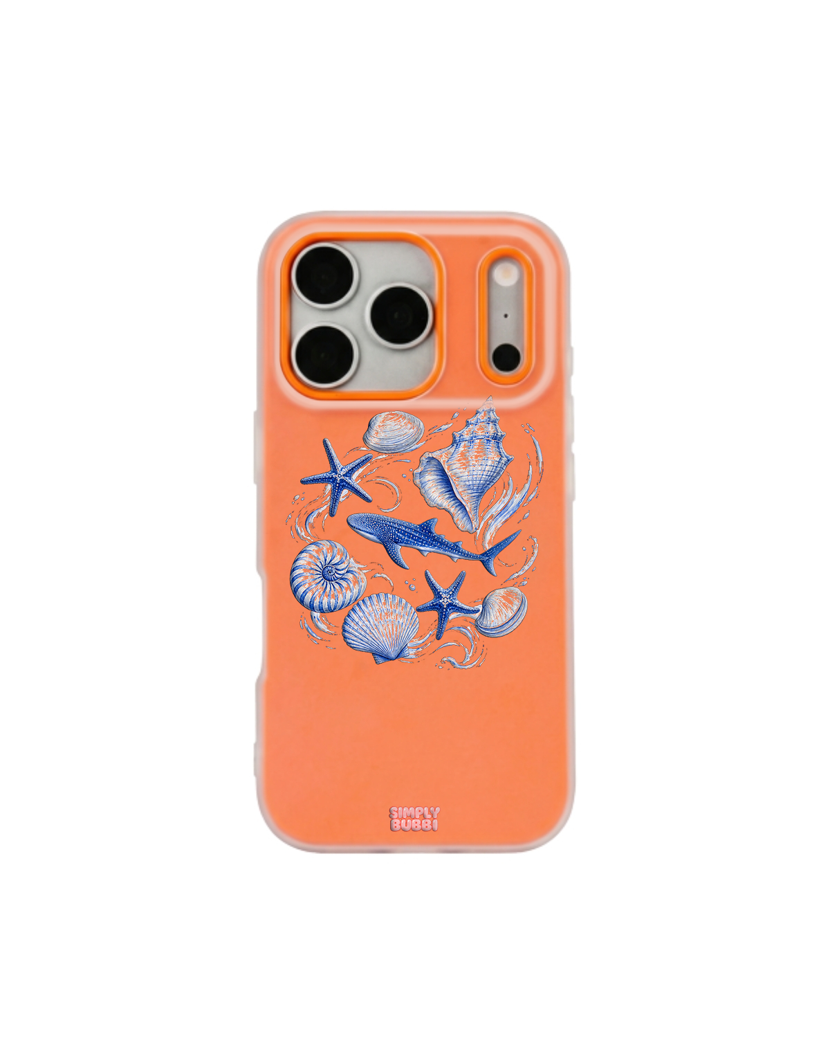 Blue Shells Pop iPhone Case – Orange color