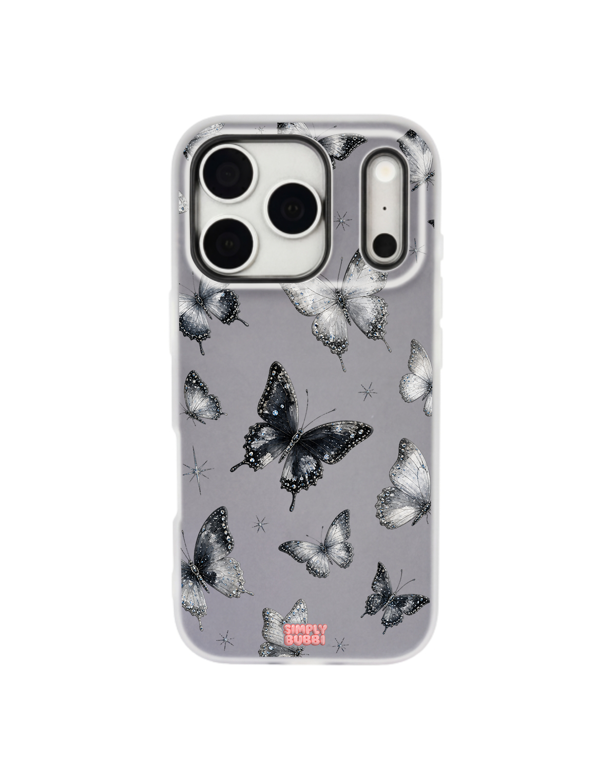 Crystal Butterflies Pop iPhone Case – Gray color