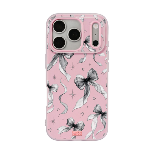 Noir Bows Pop iPhone Case – Blush color