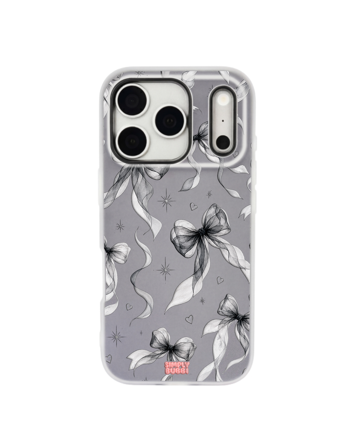 Noir Bows Pop iPhone Case – Gray color