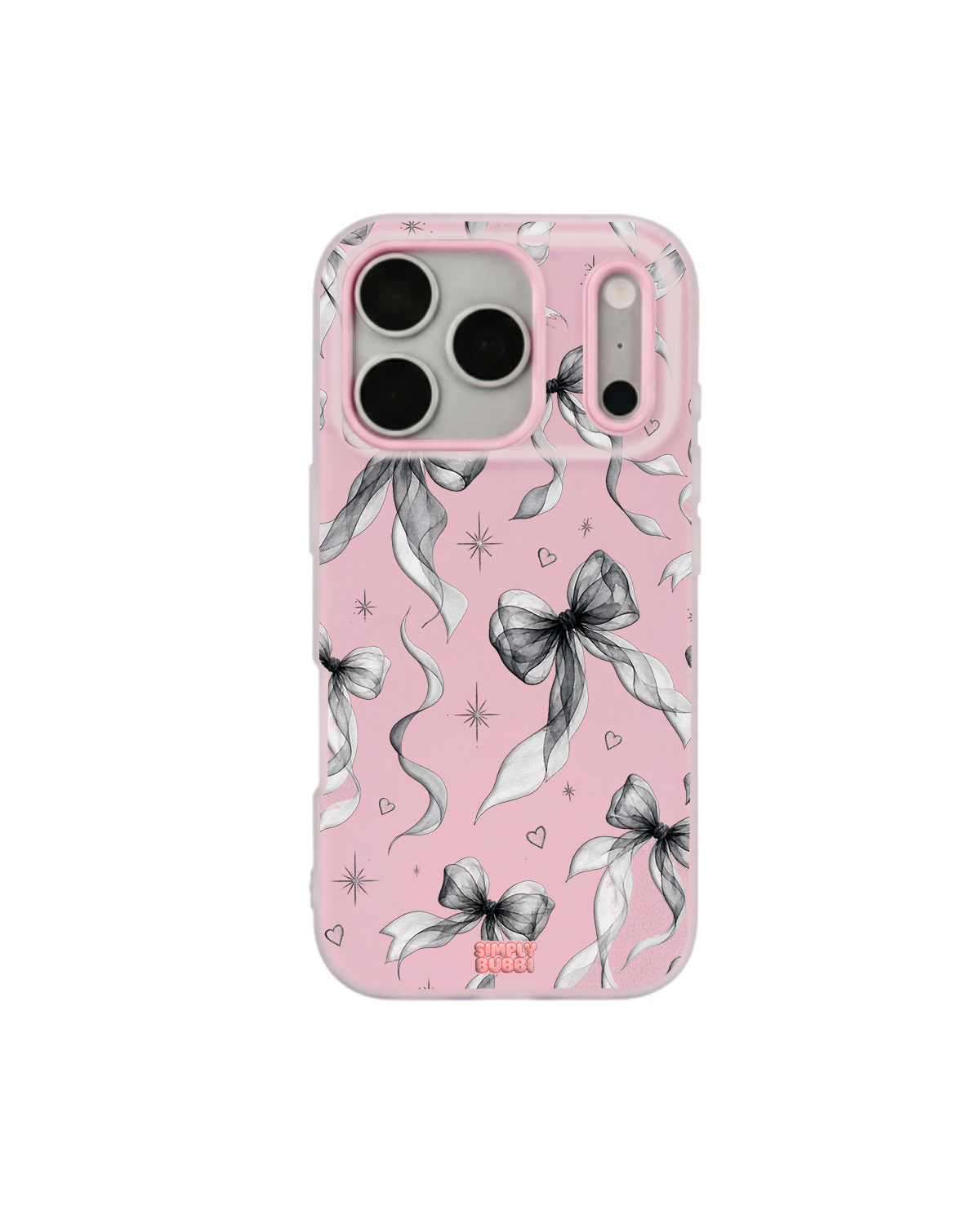 Noir Bows Pop iPhone Case – Pink color