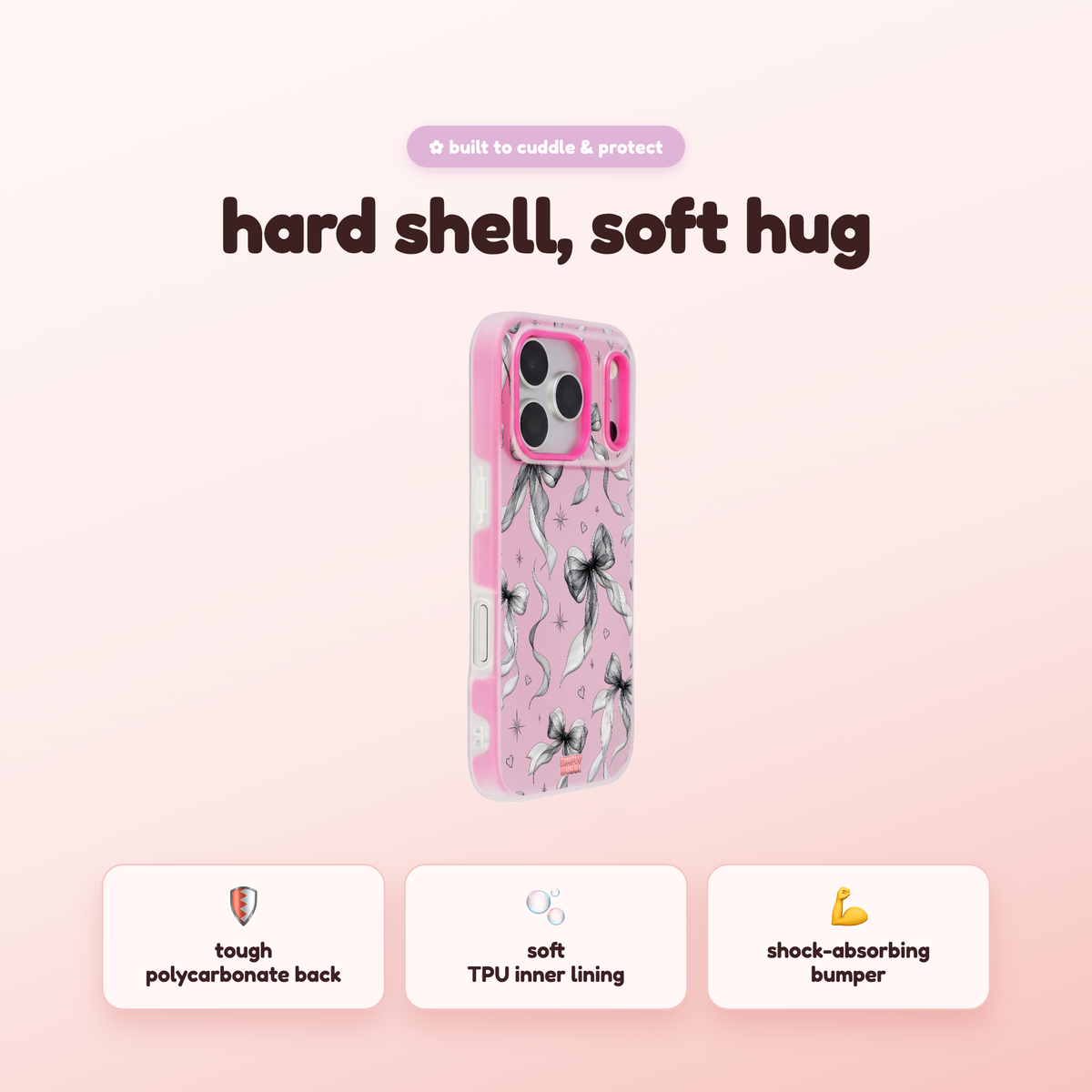 Noir Bows Pop iPhone Case – product view 2