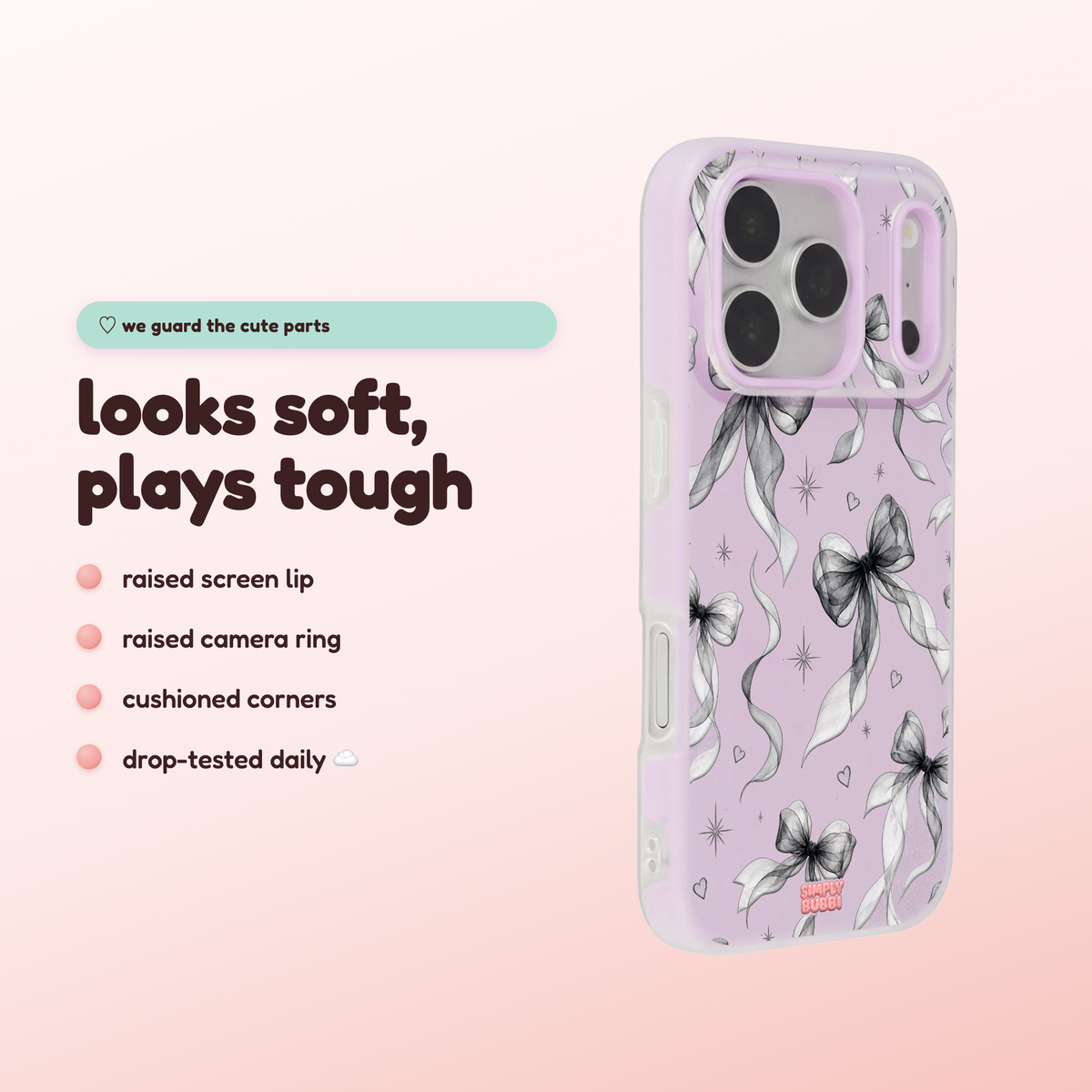 Noir Bows Pop iPhone Case – product view 3